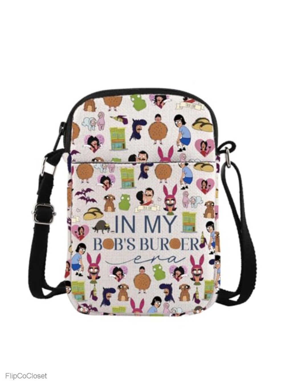 Canvas Crossbody Sling Bag Adjustable Strap Zipper Pockets